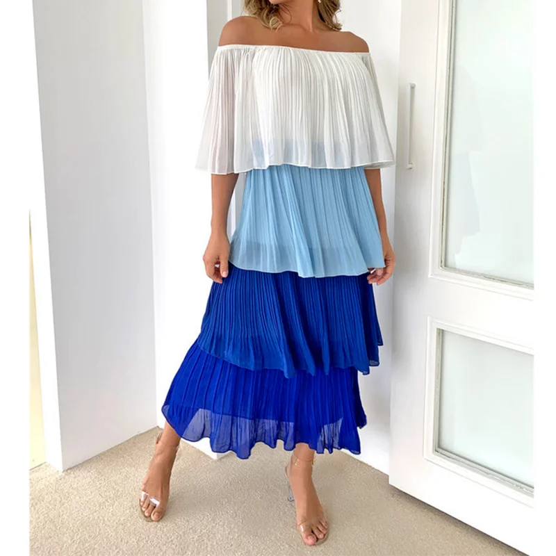 Women Elegant Off Sleeve Ruffled Cake Dresses Female Vintage Long Party Dress 2021 Patchwork Chiffon Dress Summer Beach Vestidos
Women Elegant Off Sleeve Ruffled Cake Dresses Female Vintage Long Party Dress 2021 Patchwork Chiffon Dress Summer Beach Vestidos