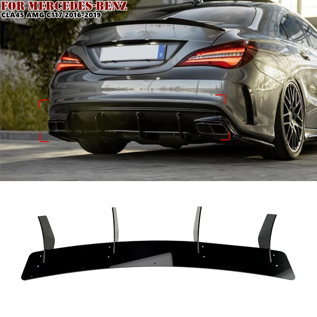 

For Mercedes Benz CLA Class W117 C117 CLA45 AMG Sedan 2016 2017 2018 2019 Car Rear Bumper Lower Diffuser Lip Body Kit