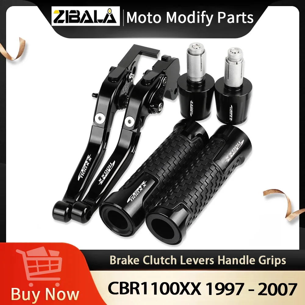 

CBR 1100XX Motorcycle Aluminum Brake Clutch Levers Handlebar Hand Grips ends For HONDA CBR1100XX 1997 1998 1999 2000 2001-2007