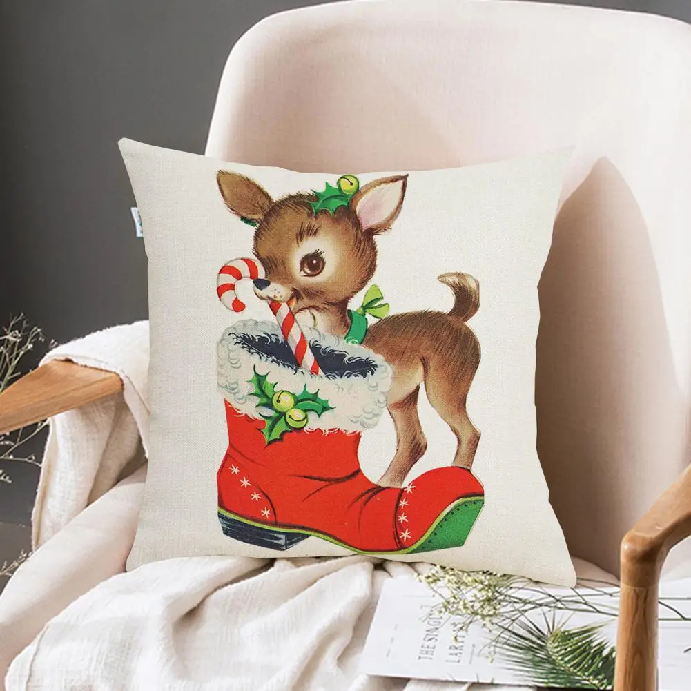 

Cushion Case Hidden Zipper Decorative Soft Christmas Decor Pillow Cover Home Festival Decoration for Bedroom