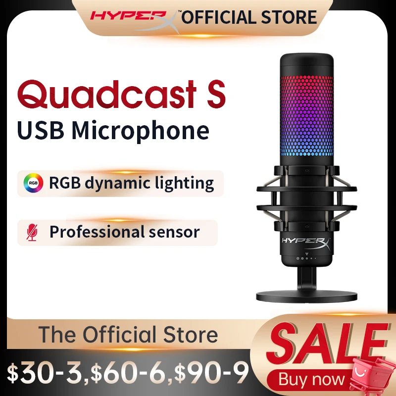 Original HyperX QuadCast S Professional Electronic Sports Microphone Computer Live Microphone Microphone Device Voice
Original HyperX QuadCast S Professional Electronic Sports Microphone Computer Live Microphone Microphone Device Voice