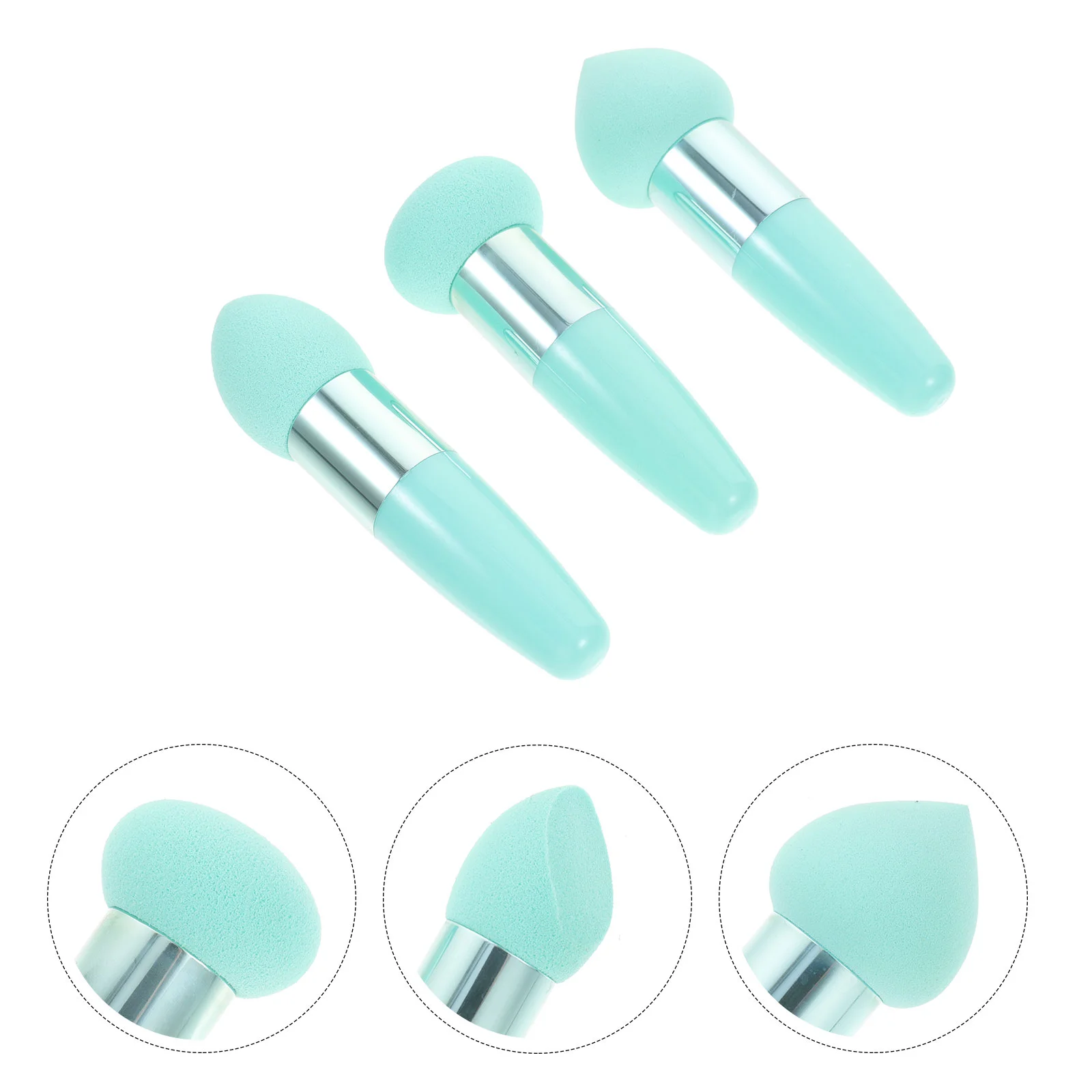 

3 Pcs Little Mushroom Makeup Pen Brush Portable Blender Powder Puff Pens Foundation Sponge Pp Handheld Wet Dry Supple Miss