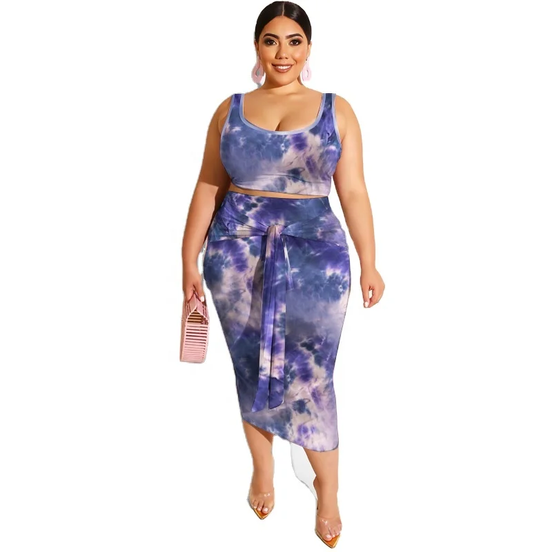 Women Summer Hot Sale Plus Size Tie-dye Print Suit Lady Sleeveless 2Pcs Slim Fit Package Hip Skirt Fashion Casual Wear For Women
Women Summer Hot Sale Plus Size Tie-dye Print Suit Lady Sleeveless 2Pcs Slim Fit Package Hip Skirt Fashion Casual Wear For Women