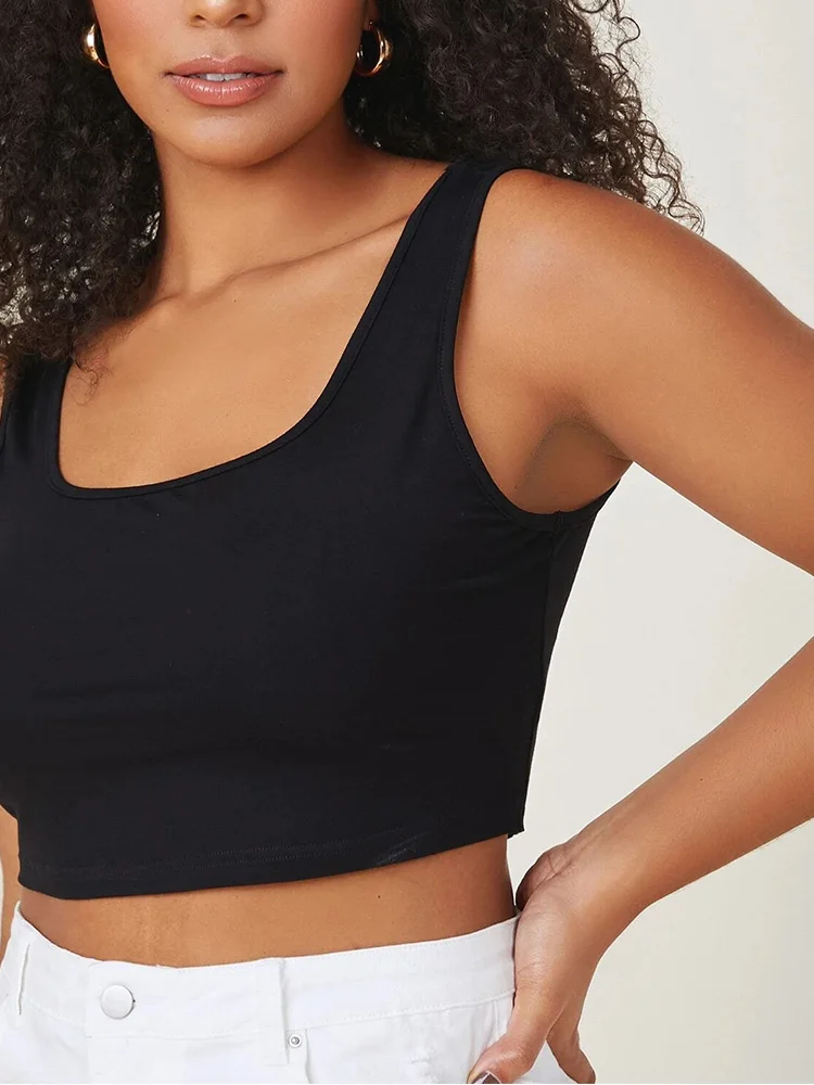 Crop Tops Women 2023 Fashion Large Size Tanks Black Sleeveless High Waist Strap Top For Women 4xl 5xl 6xl Streetwear Camisoles
Crop Tops Women 2023 Fashion Large Size Tanks Black Sleeveless High Waist Strap Top For Women 4xl 5xl 6xl Streetwear Camisoles