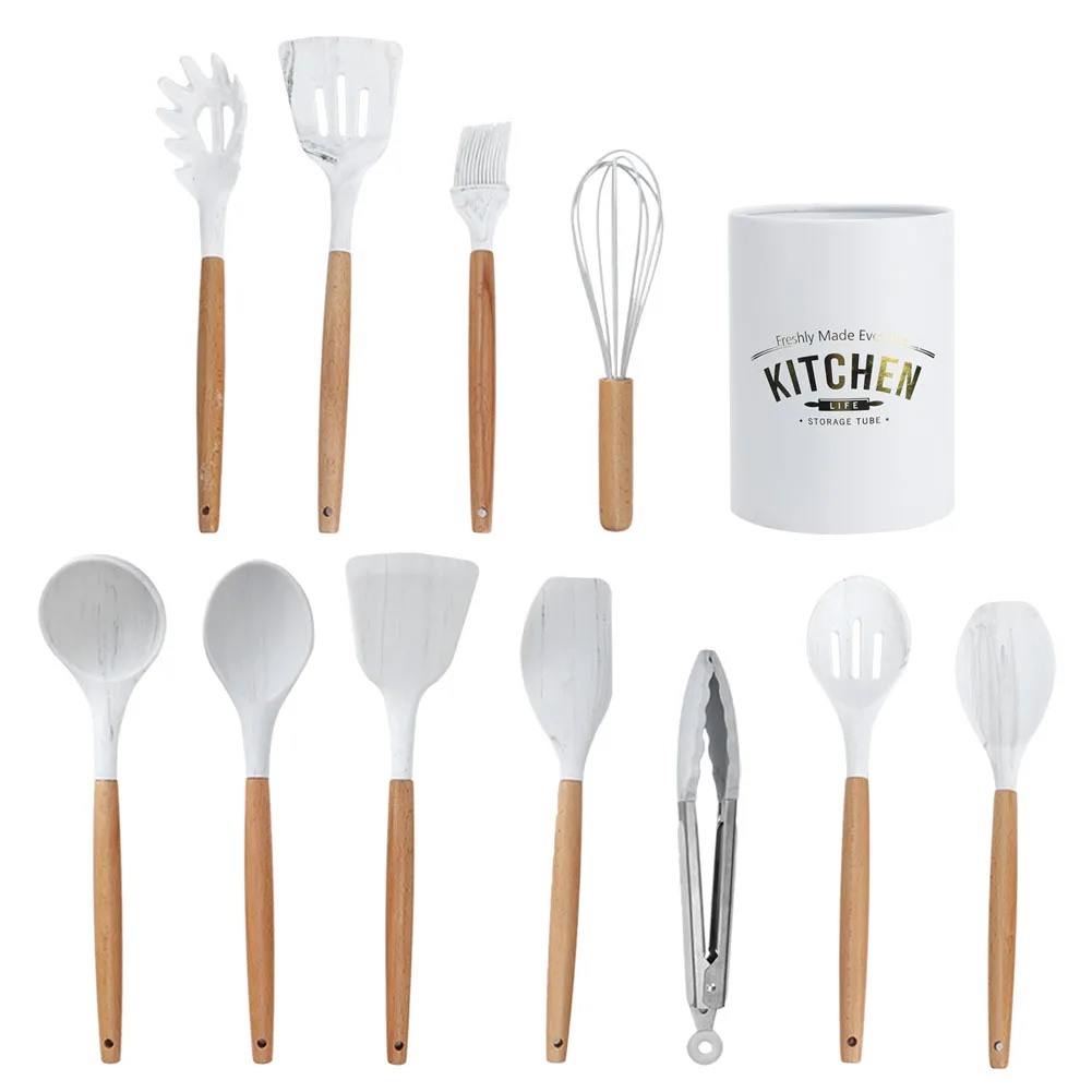 12PCS Silicone Kitchen Utensil Non‑Stick Wooden Handle Cooking Baking Tool with Storage Box Silicone Kitchenware Silicone
12PCS Silicone Kitchen Utensil Non‑Stick Wooden Handle Cooking Baking Tool with Storage Box Silicone Kitchenware Silicone