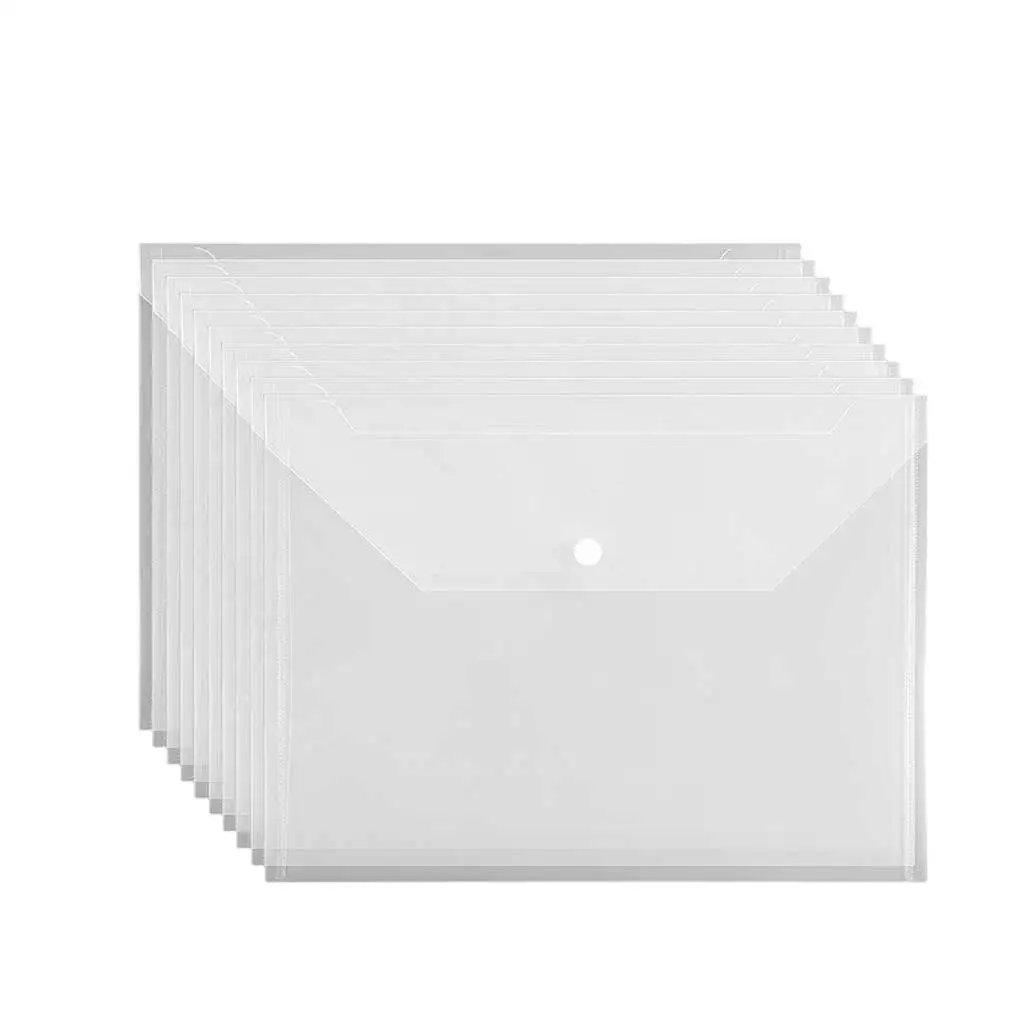 10Pcs File Bag Transparent Information Storage Bags Pocket Folders PVC Large-capacity Thickened Waterproof Supply
10Pcs File Bag Transparent Information Storage Bags Pocket Folders PVC Large-capacity Thickened Waterproof Supply