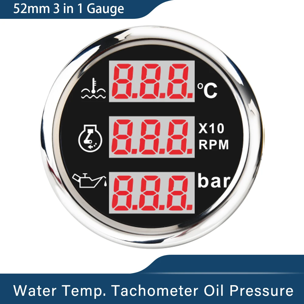 Newest 52mm Waterproof Universal 3 in 1 Multi-Function Digital Gauge with Alarm 9-32V for Car Boat Yacht
Newest 52mm Waterproof Universal 3 in 1 Multi-Function Digital Gauge with Alarm 9-32V for Car Boat Yacht