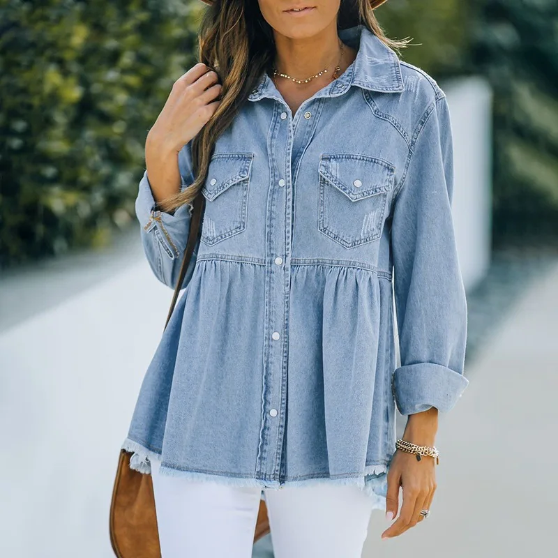AYUALIN Casual Lapel Loose Autumn Coats 2022 Vintage Long Sleeve Denim Jackets for Women Single Breasted Solid Boho Outwear
AYUALIN Casual Lapel Loose Autumn Coats 2022 Vintage Long Sleeve Denim Jackets for Women Single Breasted Solid Boho Outwear