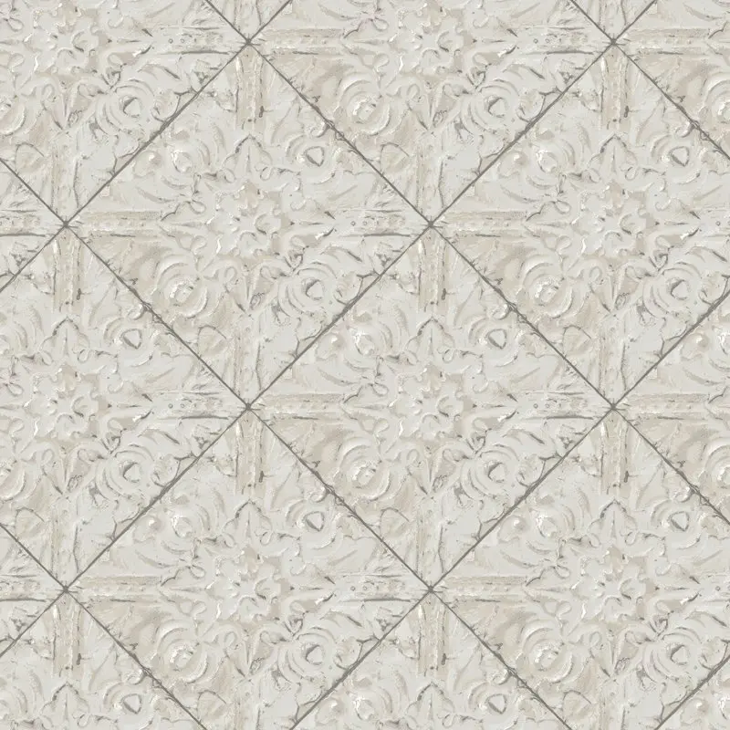 Brandi Grey Metallic Faux Tile Wallpaper 
Brandi Grey Metallic Faux Tile Wallpaper