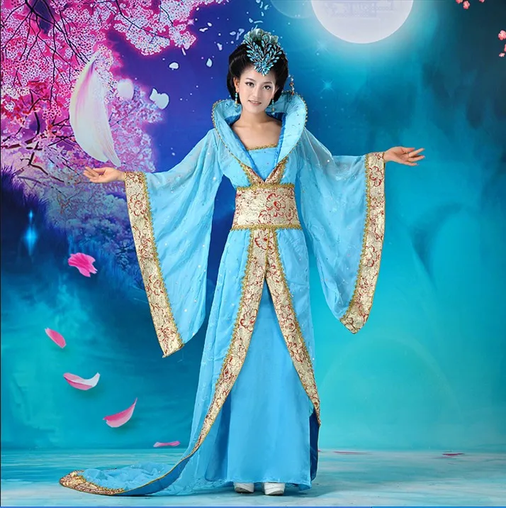 

Luxury Women's Cosplay Costume dance clothes fairy princess tang suit hanfu queen Chinese ancient clothing