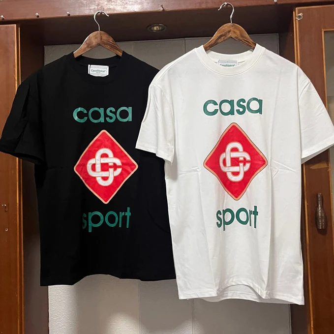 Casablanca T-shirt Letter Print American Streetwear Casual Loose Men Women Couples Short Sleeved T Shirt Real Photo
Casablanca T-shirt Letter Print American Streetwear Casual Loose Men Women Couples Short Sleeved T Shirt Real Photo