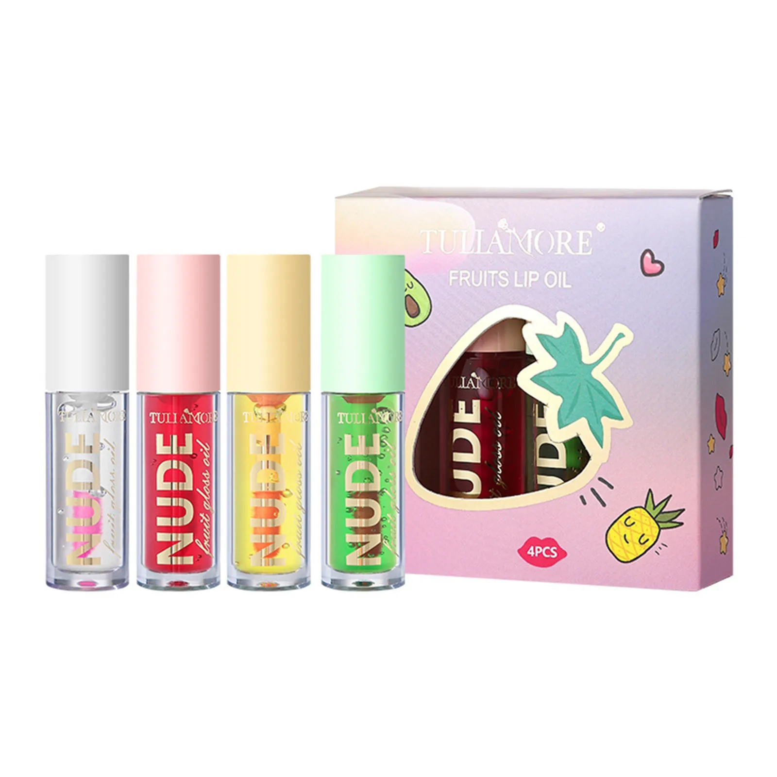 

4pcs Moisturizing Lip Gloss Transparent Lip Oil Hydrating Lip Glaze Lip Plumper Hydrating Makeup Liquid Lipstick Lips Cosmetics