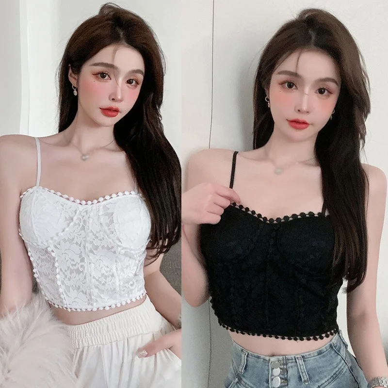 Женский французский кружевной топ на бретельках с нагрудной подушечкой
Женский французский кружевной топ на бретельках с нагрудной подушечкой