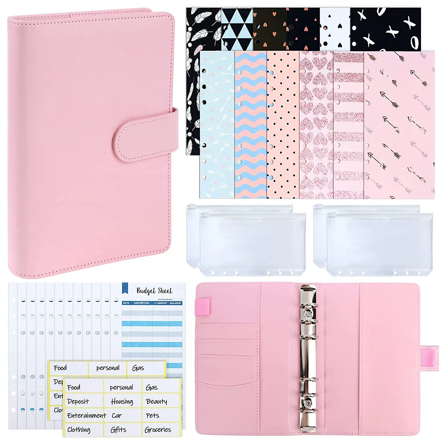 31 Pieces A6 Binder Budget Cash Envelope System Organizer with 12 Budget Money Envelopes,Expense Budget Sheets, 4 Binder Pockets
31 Pieces A6 Binder Budget Cash Envelope System Organizer with 12 Budget Money Envelopes,Expense Budget Sheets, 4 Binder Pockets
