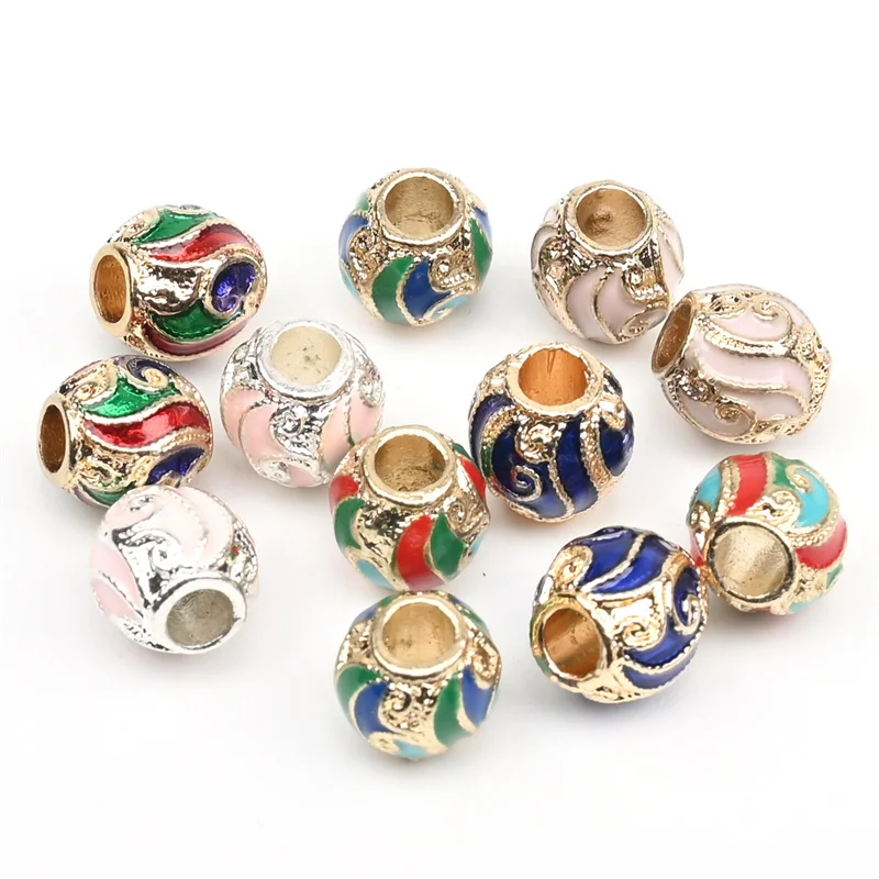 9MM Burning Blue Enamel Cloisonne Vintage Beads Alloy Dripping Oil Big Hole Beads for Jewelry Making Diy Bracelet Necklace
9MM Burning Blue Enamel Cloisonne Vintage Beads Alloy Dripping Oil Big Hole Beads for Jewelry Making Diy Bracelet Necklace