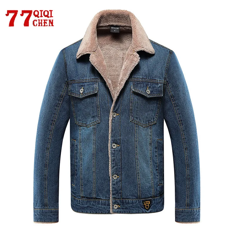 Blue Winter Denim Jackets Men Fleece Warm Cowboy Windbreaker Coats Outerwear Male Multi-pocket Fur Collar Mens Bomber Jacket
Blue Winter Denim Jackets Men Fleece Warm Cowboy Windbreaker Coats Outerwear Male Multi-pocket Fur Collar Mens Bomber Jacket