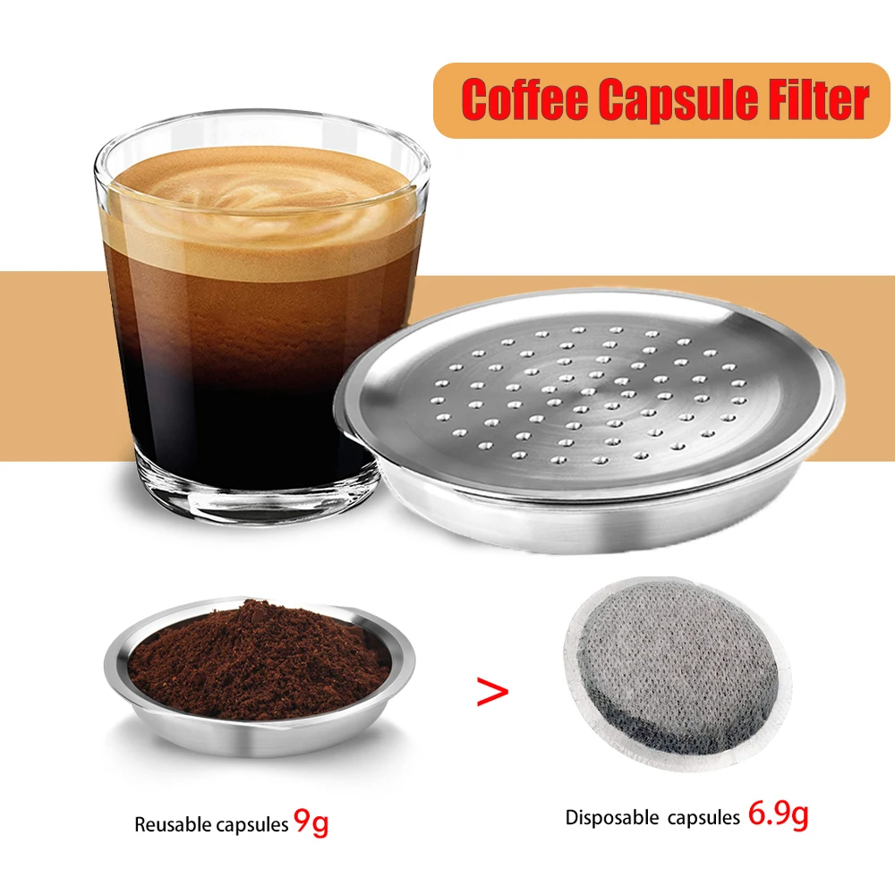 

Металлический фильтр для кофе в капсулах, многоразовый фильтр для кофемашины из нержавеющей стали, подходит для СЕНСО, Philips, бариста, эспрессо, аксессуары