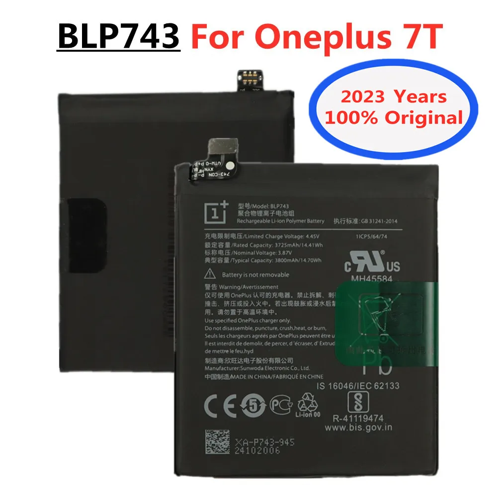 2023 год, 100% оригинальный аккумулятор BLP743 для телефона 3800 мАч для OnePlus 7T One Plus 7T, запасные аккумуляторы для телефона
2023 год, 100% оригинальный аккумулятор BLP743 для телефона 3800 мАч для OnePlus 7T One Plus 7T, запасные аккумуляторы для телефона