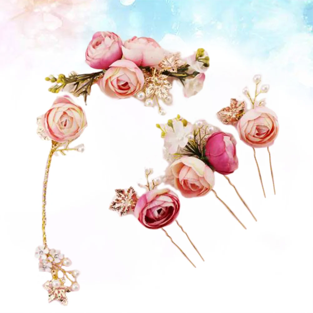 4 Pcs Rose Bridal Headpiece U- Shaped Hair Clips U-shaped Wedding Fabric Hairpin Barrettes Girls Flower Bows Vine
4 Pcs Rose Bridal Headpiece U- Shaped Hair Clips U-shaped Wedding Fabric Hairpin Barrettes Girls Flower Bows Vine