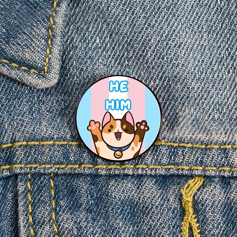 Kawaii He Him cat Pin Brooches Shirt Lapel teacher tote Bag backpacks Badge Cartoon gift brooches pins for women
Kawaii He Him cat Pin Brooches Shirt Lapel teacher tote Bag backpacks Badge Cartoon gift brooches pins for women