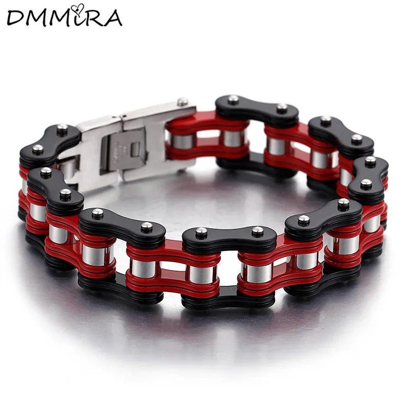 New Arrival Fashion Men Bike Chain Bracelet Red Black Stainless Steel Motorcycle Link Bicycle Bike Chain Bracelets Jewelry 230mm
New Arrival Fashion Men Bike Chain Bracelet Red Black Stainless Steel Motorcycle Link Bicycle Bike Chain Bracelets Jewelry 230mm