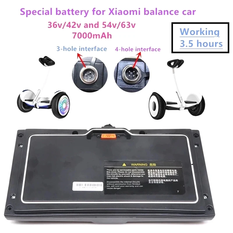 New 2021 Original 36V 54V Scooter Battery Pack For Xiao Mi 36V 7000mAh Lithium Batteries Of No.9 Balance Car Working 3-5 Hours
New 2021 Original 36V 54V Scooter Battery Pack For Xiao Mi 36V 7000mAh Lithium Batteries Of No.9 Balance Car Working 3-5 Hours