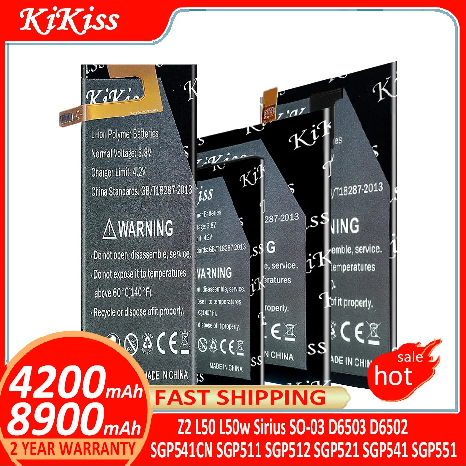 

KiKiss Battery For SONY Xperia Tablet Z2 L50 L50w Sirius SO-03 D6503 D6502 SGP541CN SGP511 SGP512 SGP521 SGP541 SGP551 Batterij