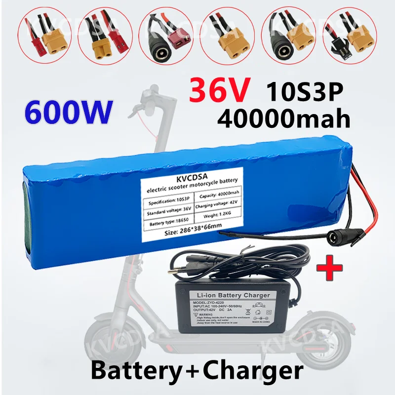 36V 40Ah 18650 Rechargeable Lithium Battery Pack 10S3P 600W Power Modified Bicycle Scooter Electric Vehicle with BMS + Charger
36V 40Ah 18650 Rechargeable Lithium Battery Pack 10S3P 600W Power Modified Bicycle Scooter Electric Vehicle with BMS + Charger