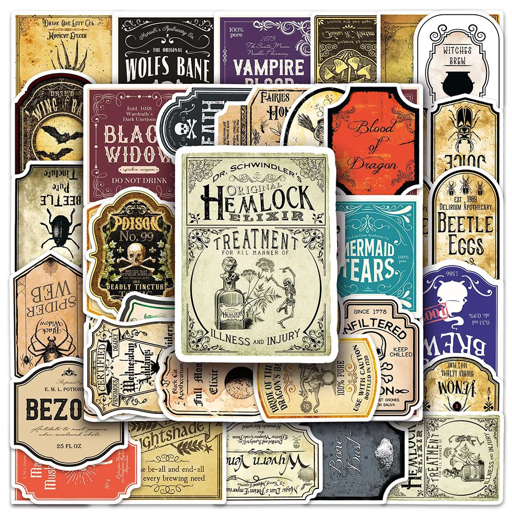 10/30/50pcs Cartoon Magic Potion Label Stickers Aesthetic Decals DIY Laptop Luggage Tablet Waterproof Graffiti Sticker for Kids
10/30/50pcs Cartoon Magic Potion Label Stickers Aesthetic Decals DIY Laptop Luggage Tablet Waterproof Graffiti Sticker for Kids