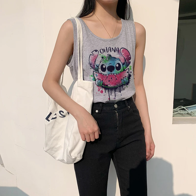 Kawaii Lilo & Stitch Print Casual Disney 2022 Summer Women Vest Clothes Streetwear Sleeveless O-Neck All-Match Female Tank Tops 
Kawaii Lilo & Stitch Print Casual Disney 2022 Summer Women Vest Clothes Streetwear Sleeveless O-Neck All-Match Female Tank Tops