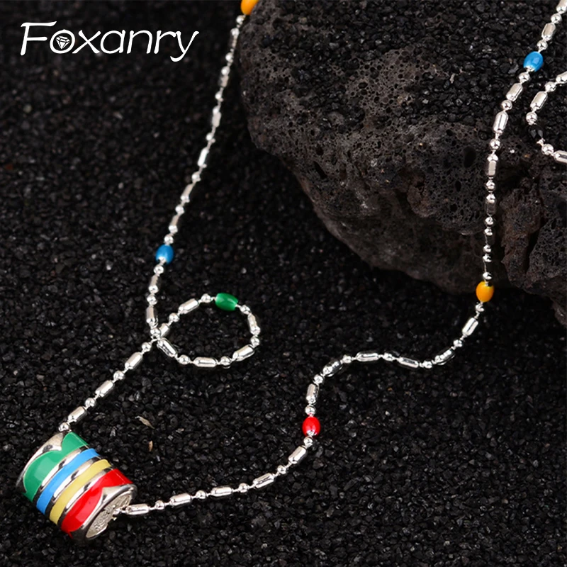 

Красочное ожерелье Wanzhou с эмалированной подвеской до ключицы для женщин пар корейский модный элегантный геометрический кулон искусственная бижутерия подарок
