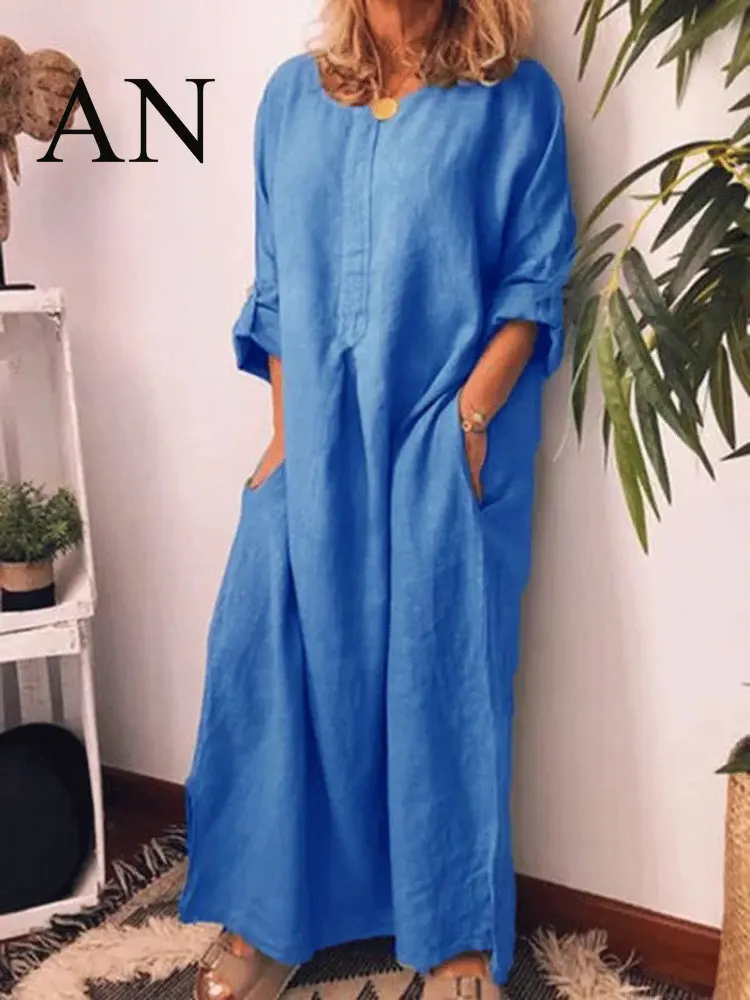 Elegant Party Dresses for Women 2023 Women Cotton and Linen Pullover Pocket Solid Color Loose Dress Formal Occasion Dresses
Elegant Party Dresses for Women 2023 Women Cotton and Linen Pullover Pocket Solid Color Loose Dress Formal Occasion Dresses