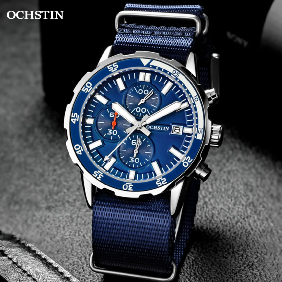 OCHSTIN New Man Watches Military Pilot Chronograph Men's Quartz Wrist Watch Sport Nylon Leather Strap Clock Relogio Masculino
OCHSTIN New Man Watches Military Pilot Chronograph Men's Quartz Wrist Watch Sport Nylon Leather Strap Clock Relogio Masculino