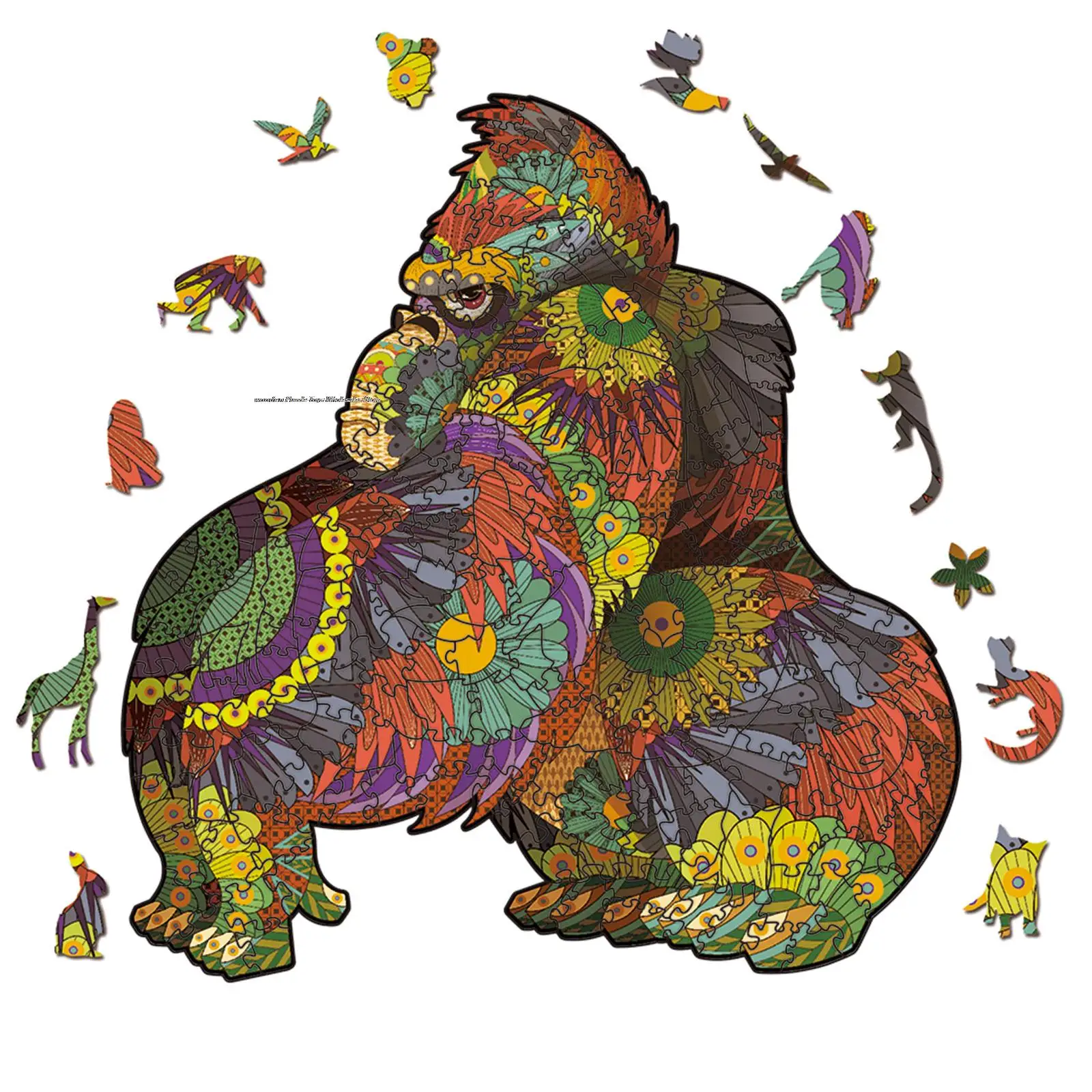 

Colorful Wooden Jigsaw Puzzle Gorilla Kids Puzzles Toys Wooden Animals Puzzle For Adults Children Educational Toys Gifts Collect