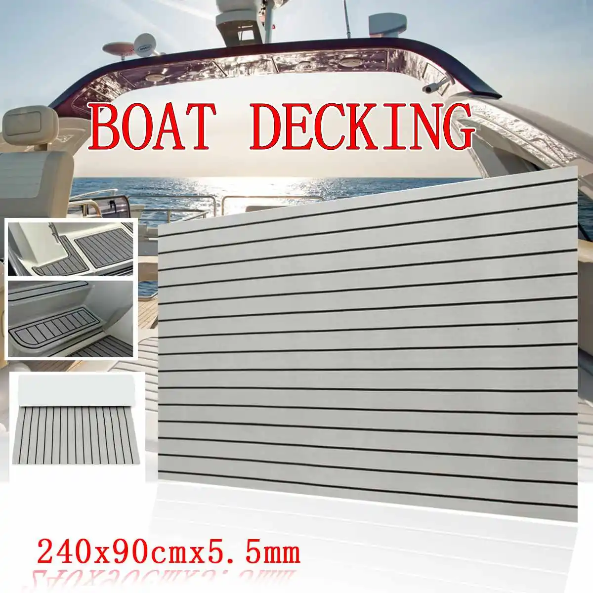 EVA Foam Faux Teak Decking Sheet Marine Boat Yacht Flooring Non-skid Teak Decking 240x90cmx5.5mm
EVA Foam Faux Teak Decking Sheet Marine Boat Yacht Flooring Non-skid Teak Decking 240x90cmx5.5mm