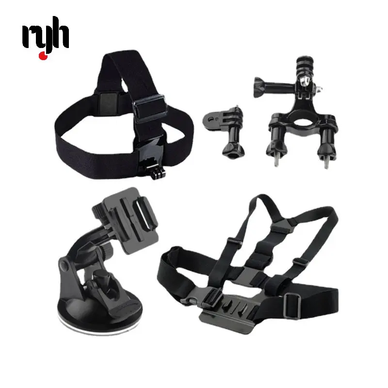 

4 In 1 Head Chest Strap Handlebar Bicycle Bike Mount Accessories Set for GoPro Hero 876 5 4 3 SJCAM Xiao Yi 4k Action Camera