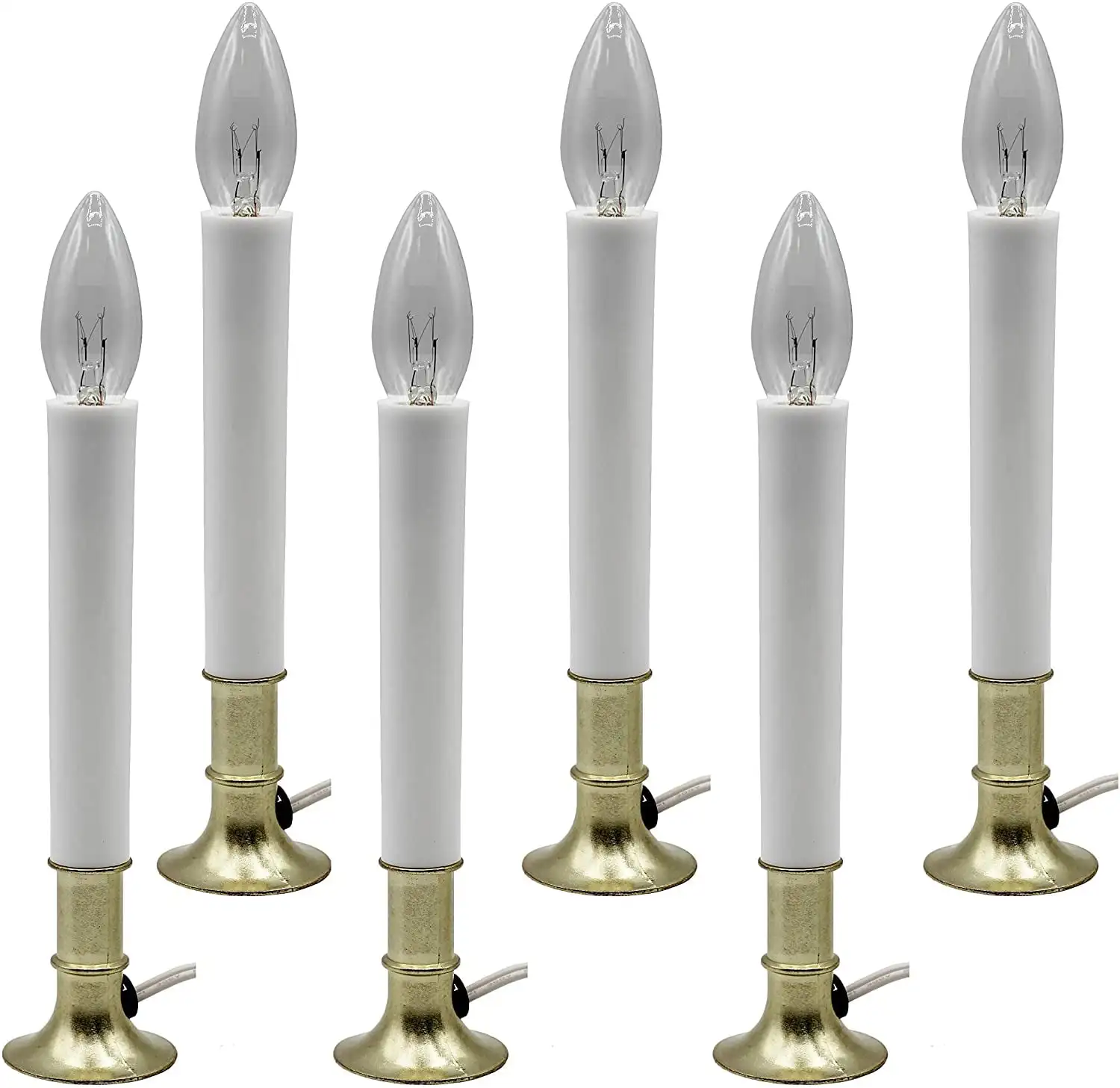 Window Candle Lamp with Brass Plated Base, Dusk to Dawn Sensor Turns Candle on in Dark and Off in Light, Ready to Use! | 6 Pack
Window Candle Lamp with Brass Plated Base, Dusk to Dawn Sensor Turns Candle on in Dark and Off in Light, Ready to Use! | 6 Pack