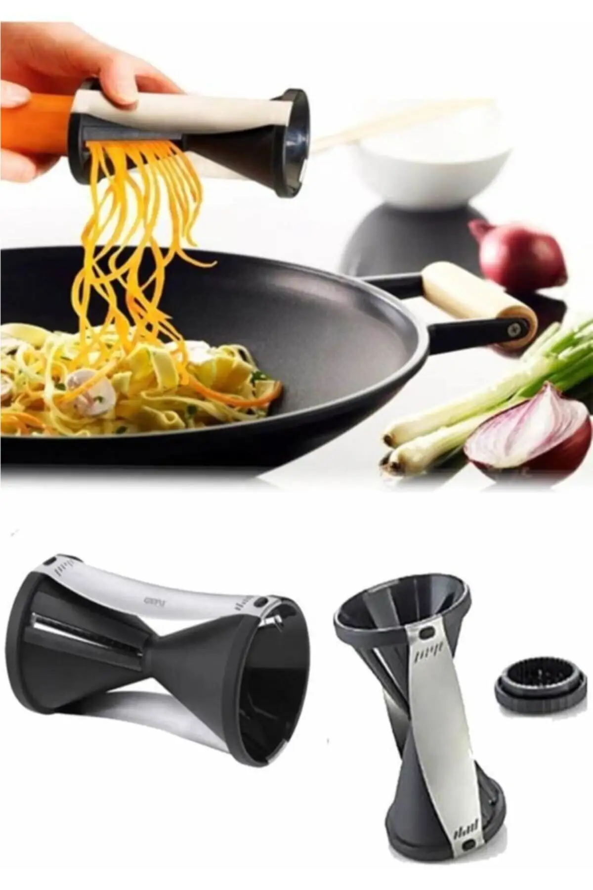 Spiral Carrot Cucumber Pumpkin Vegetable Shredder Grater 2'li 
Spiral Carrot Cucumber Pumpkin Vegetable Shredder Grater 2'li