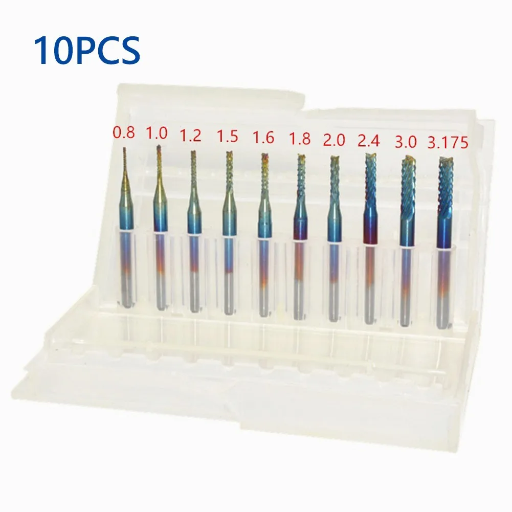 10PCS Carbide End Mill Engraving Bit Set 3.175mm Shank CNC PCB Engraving Milling Cutter Router Bit With Packing Box 0.8-3.175mm
10PCS Carbide End Mill Engraving Bit Set 3.175mm Shank CNC PCB Engraving Milling Cutter Router Bit With Packing Box 0.8-3.175mm