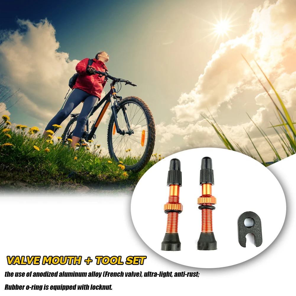 

2pcs 48mm Alloy Stem Presta Valve Tool for Road MTB Bike Tubeless Tire Tyre Convenient Replace Car Accessories