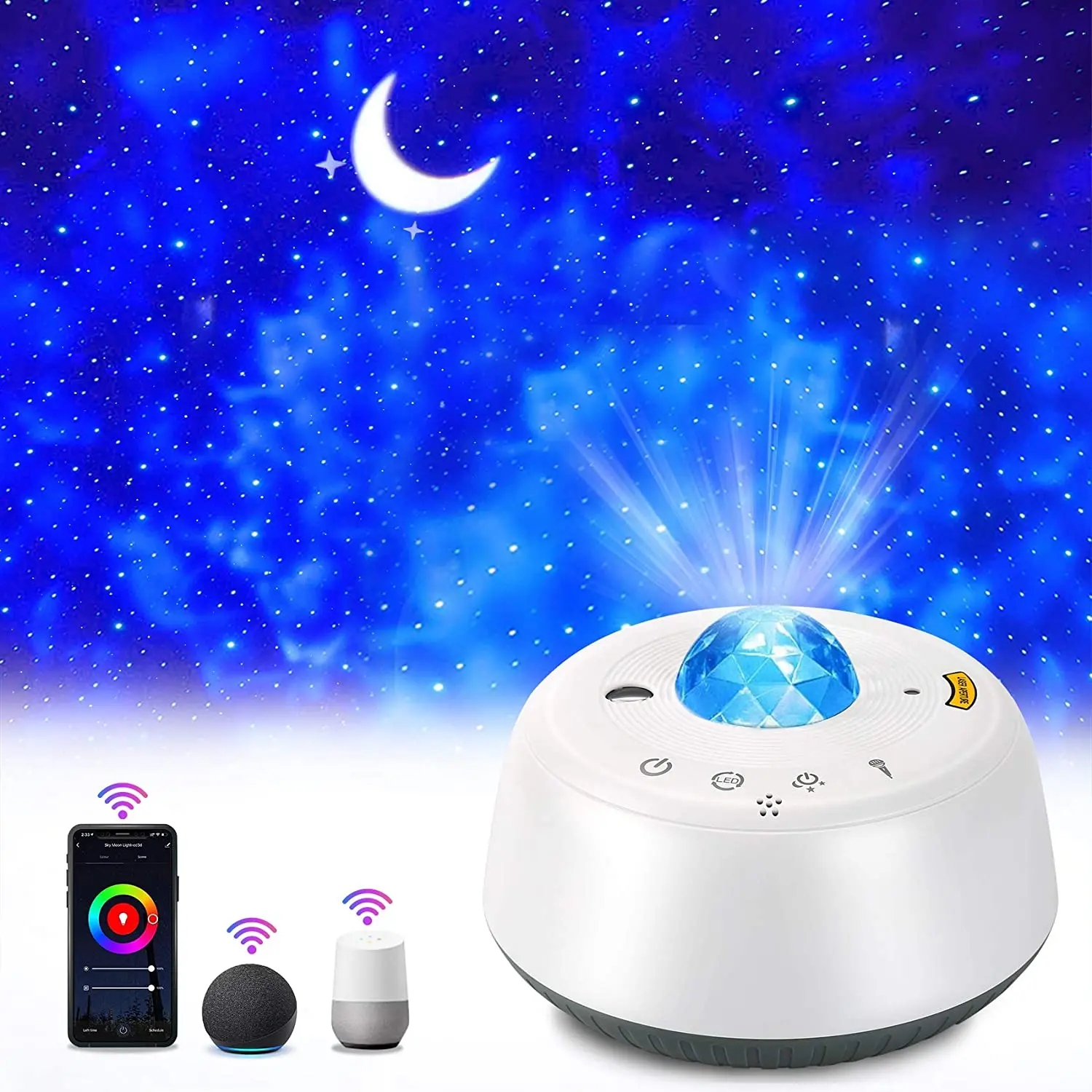 1pc Smart WiFi Star Projector Night Light, Bedroom Decor Gift For IOS And Android
1pc Smart WiFi Star Projector Night Light, Bedroom Decor Gift For IOS And Android