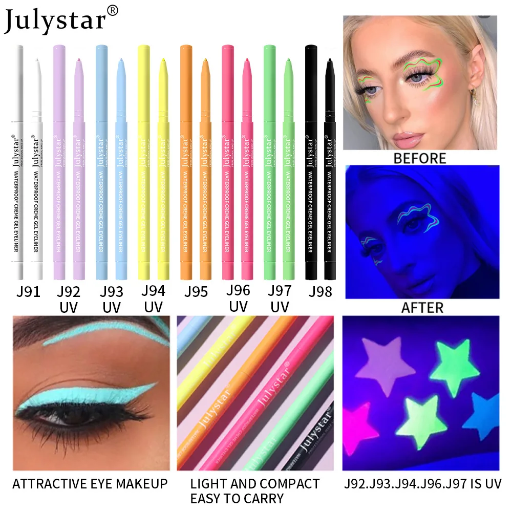 9 Color Uv Highlighter Eyeliner Pigment Beauty Eyes White Blue Red Yellow Green Liner Waterproof Long Lasting Makeup Cosmetics
9 Color Uv Highlighter Eyeliner Pigment Beauty Eyes White Blue Red Yellow Green Liner Waterproof Long Lasting Makeup Cosmetics