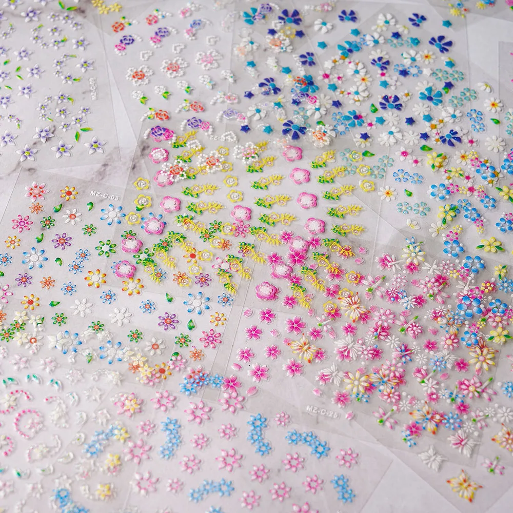 Relief Craft 5D Nail Art Decals Colored Flower Nail Stickers Self-Adhesive Nail Applique Decoration Spring Manicure Foils Kit 30
Relief Craft 5D Nail Art Decals Colored Flower Nail Stickers Self-Adhesive Nail Applique Decoration Spring Manicure Foils Kit 30