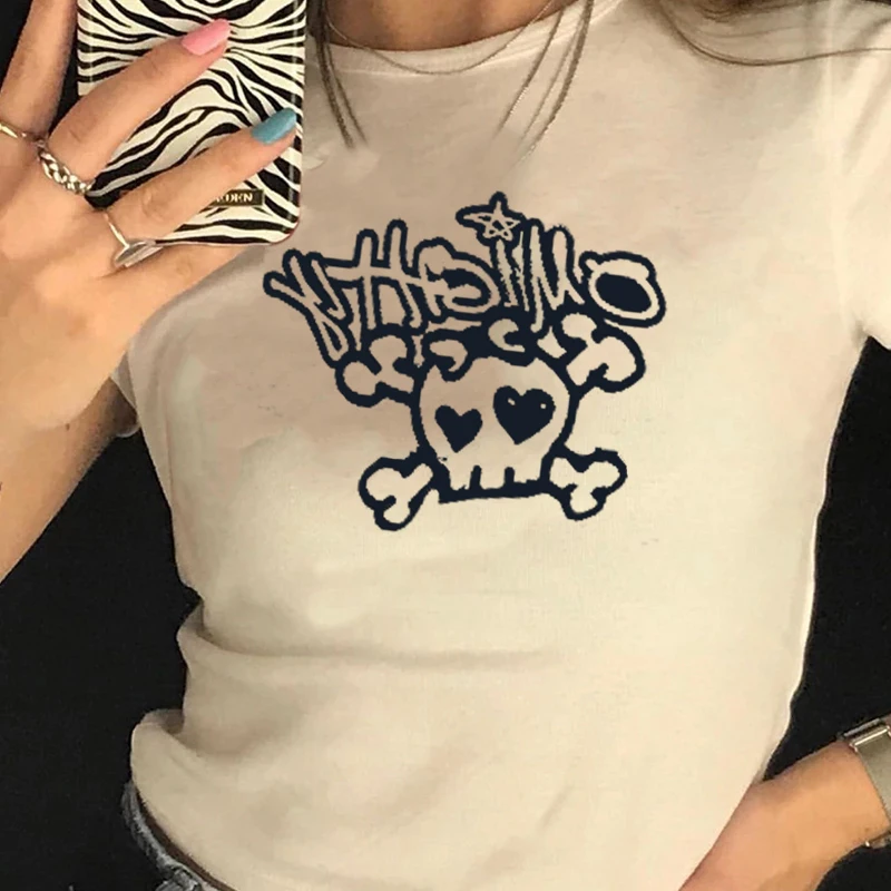 Y2kT-shirt female Crop Harajuku black t-shirt female Sexy human skeleton print spring and summer new clothes with short sleeve
Y2kT-shirt female Crop Harajuku black t-shirt female Sexy human skeleton print spring and summer new clothes with short sleeve