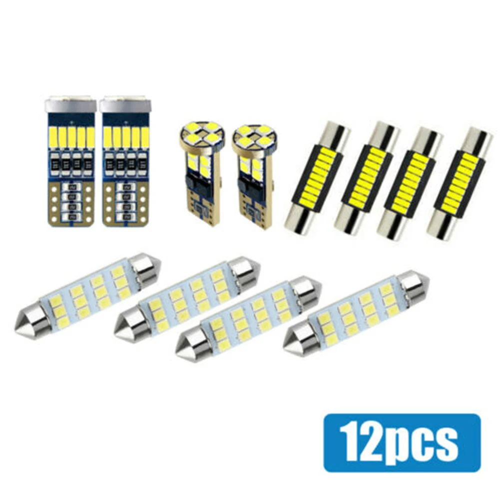 12x Car Interior LED Light 6000K White Light For Dome Map License Plate Lamp Bulbs Kit Accessories Fit Interior Lights Parts
12x Car Interior LED Light 6000K White Light For Dome Map License Plate Lamp Bulbs Kit Accessories Fit Interior Lights Parts