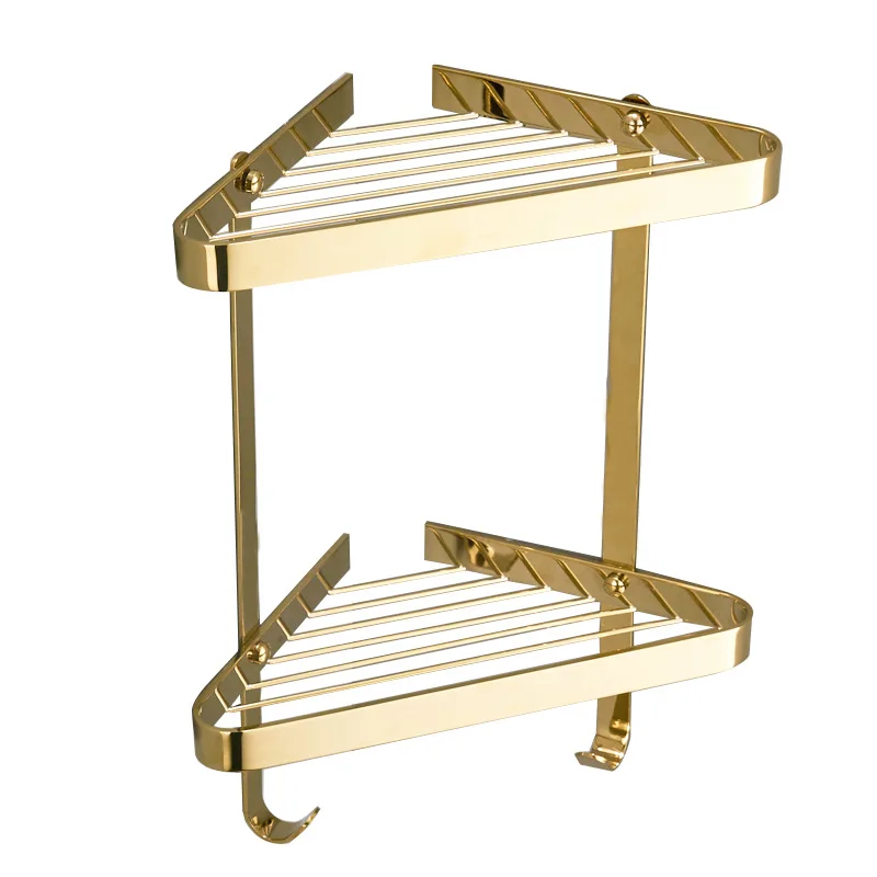 All-copper Gold Triangle Basket European-style Net Basket Antique Double Bathroom Corner Rack Bathroom Rack Wall Hook 
All-copper Gold Triangle Basket European-style Net Basket Antique Double Bathroom Corner Rack Bathroom Rack Wall Hook