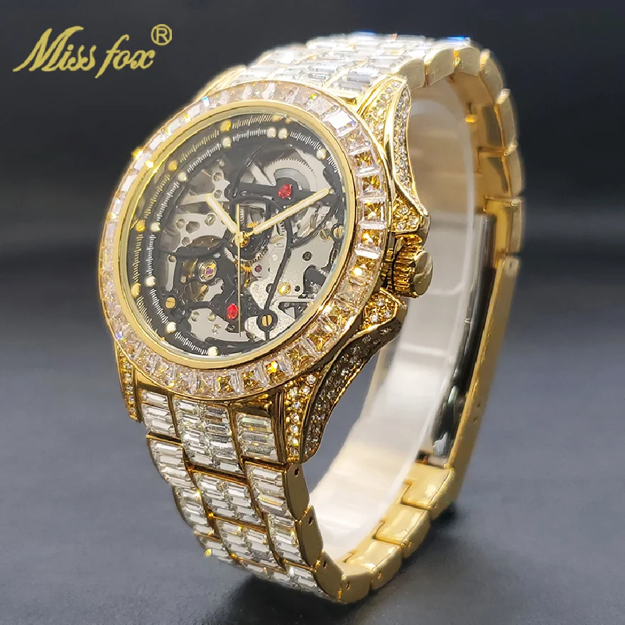 Gold Automatic Watch For Men Luxury Iced Out Diamond Men's Mechanical Hand Wind Watches Luminous Waterproof Clock Dropshipping
Gold Automatic Watch For Men Luxury Iced Out Diamond Men's Mechanical Hand Wind Watches Luminous Waterproof Clock Dropshipping