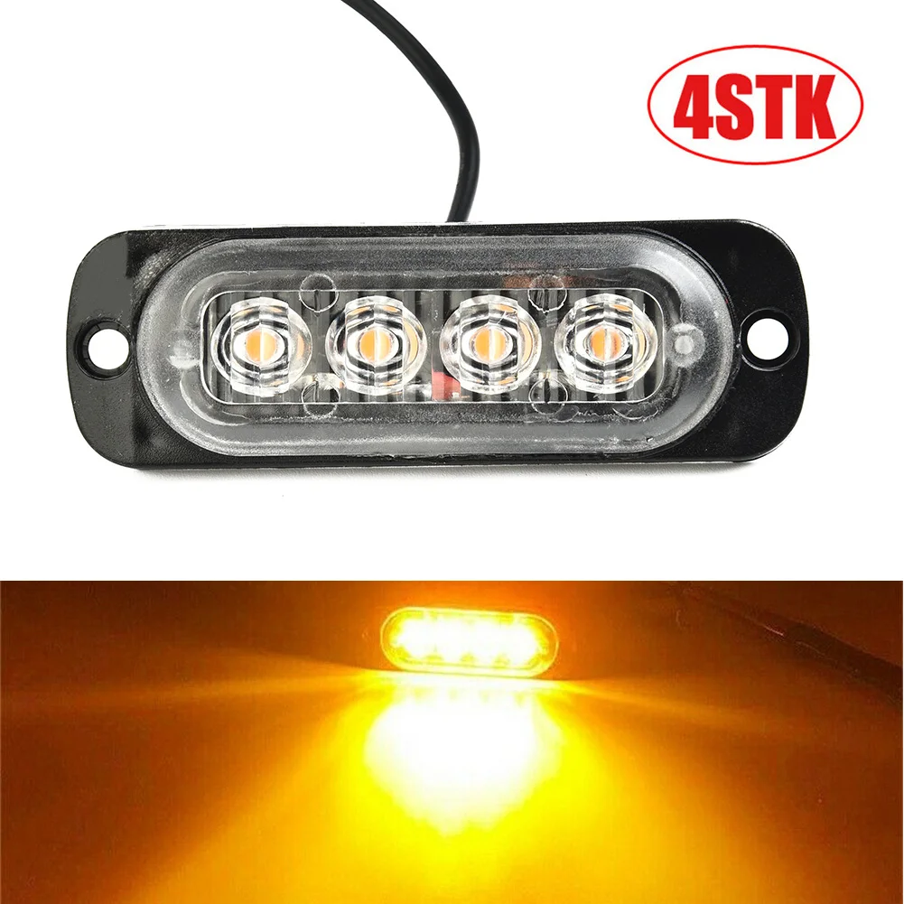 4 PCS 4 LED Light Auto LKW Notfall Amber Beacon Panne 12/24V Hellgelbes Licht For Hazard Warning Strobe Light
4 PCS 4 LED Light Auto LKW Notfall Amber Beacon Panne 12/24V Hellgelbes Licht For Hazard Warning Strobe Light