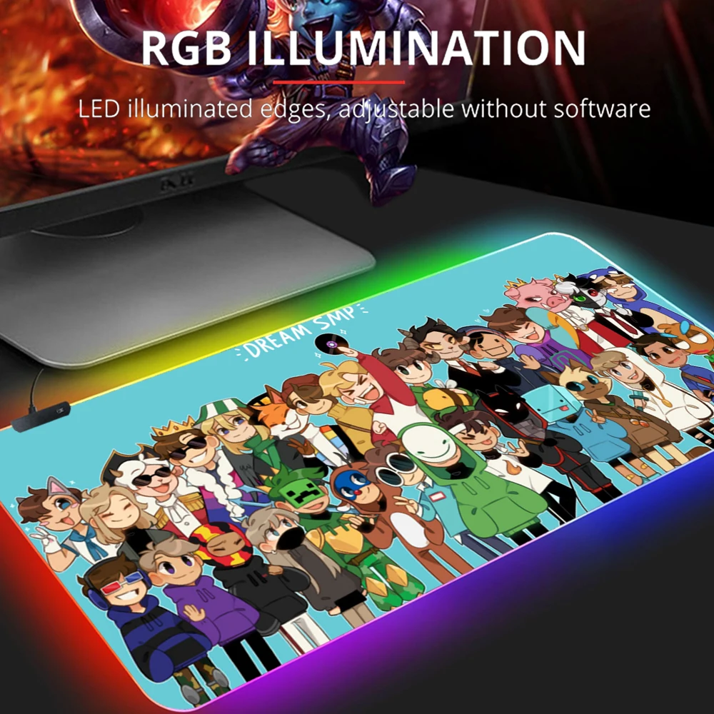 Anime RGB mouse pad gamer carpet notbook computer mousepad Dream Smp gaming mouse pads gamer keyboard mouse mat laptop mouse pad
Anime RGB mouse pad gamer carpet notbook computer mousepad Dream Smp gaming mouse pads gamer keyboard mouse mat laptop mouse pad