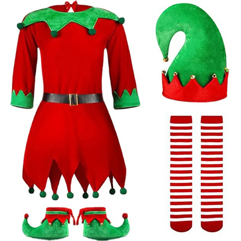 

Santa Claus Plays Costume Christmas Cosplay Costume Red Dress Anime Family Parent-Child Garment Festival Party Clothes Mascot